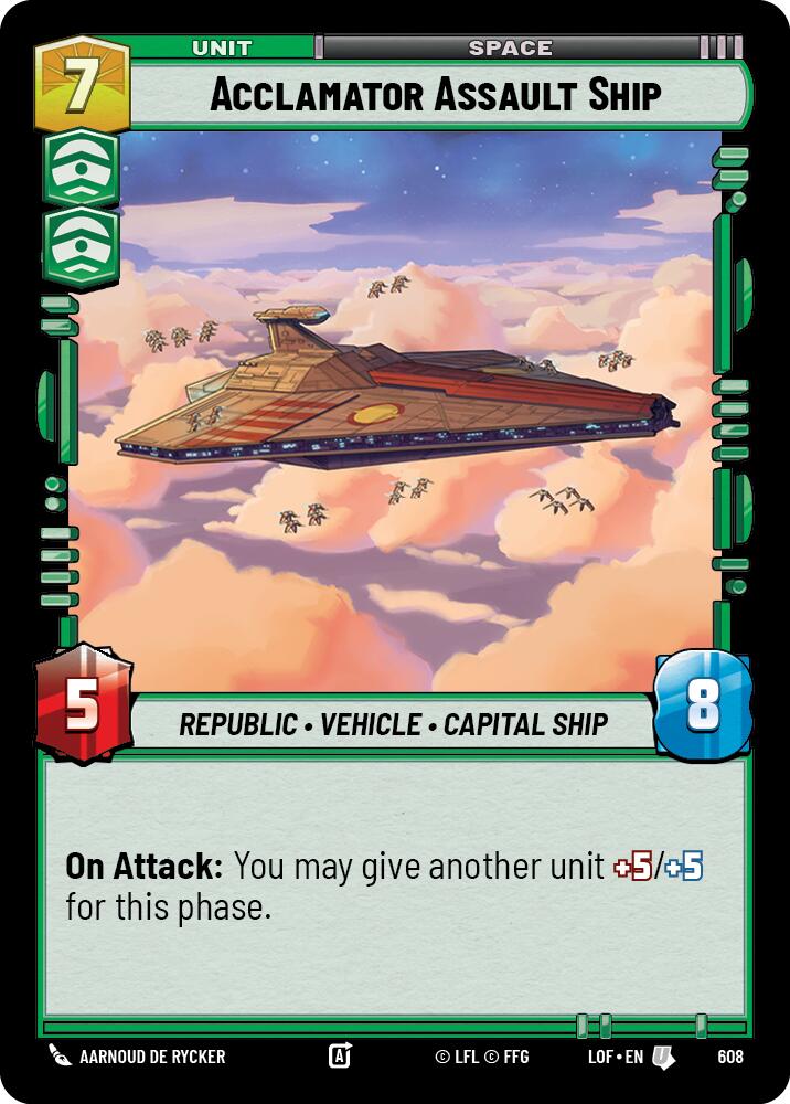 Acclamator Assault Ship (608) (Foil) (608) [Legends of the Force] | Cards and Coasters CA