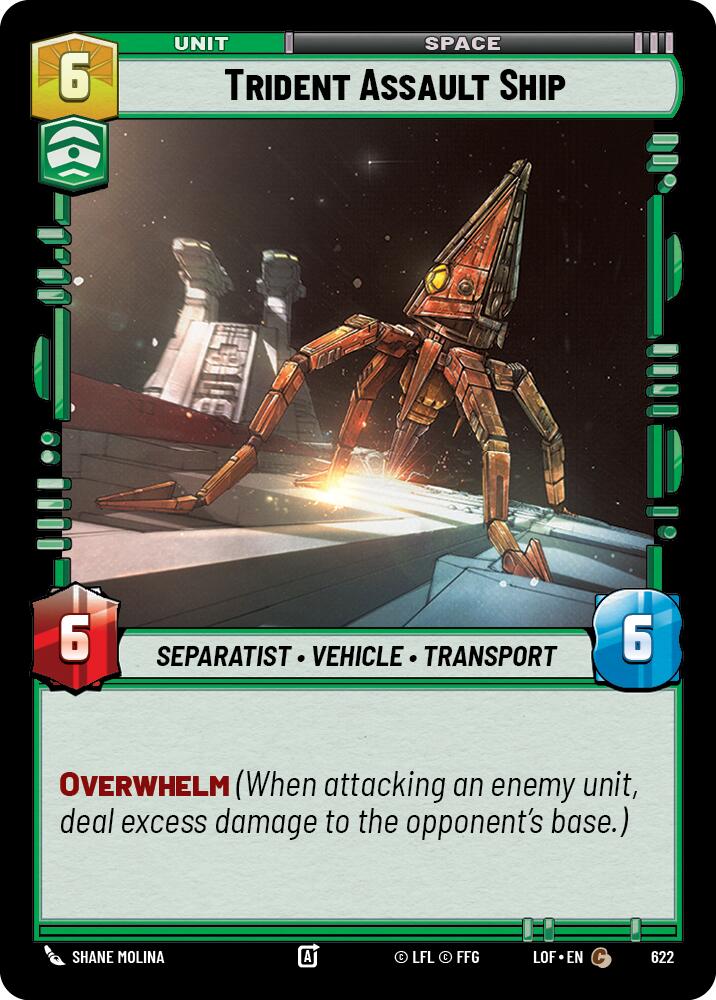 Trident Assault Ship (622) (Foil) (622) [Legends of the Force] | Cards and Coasters CA