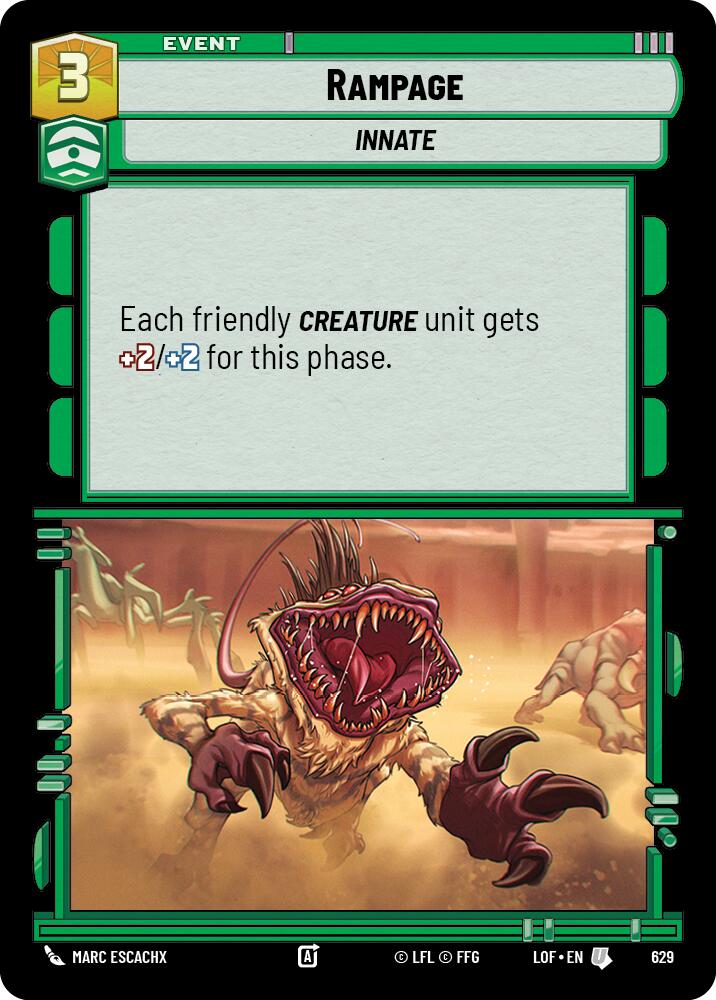 Rampage (629) (Foil) (629) [Legends of the Force] | Cards and Coasters CA