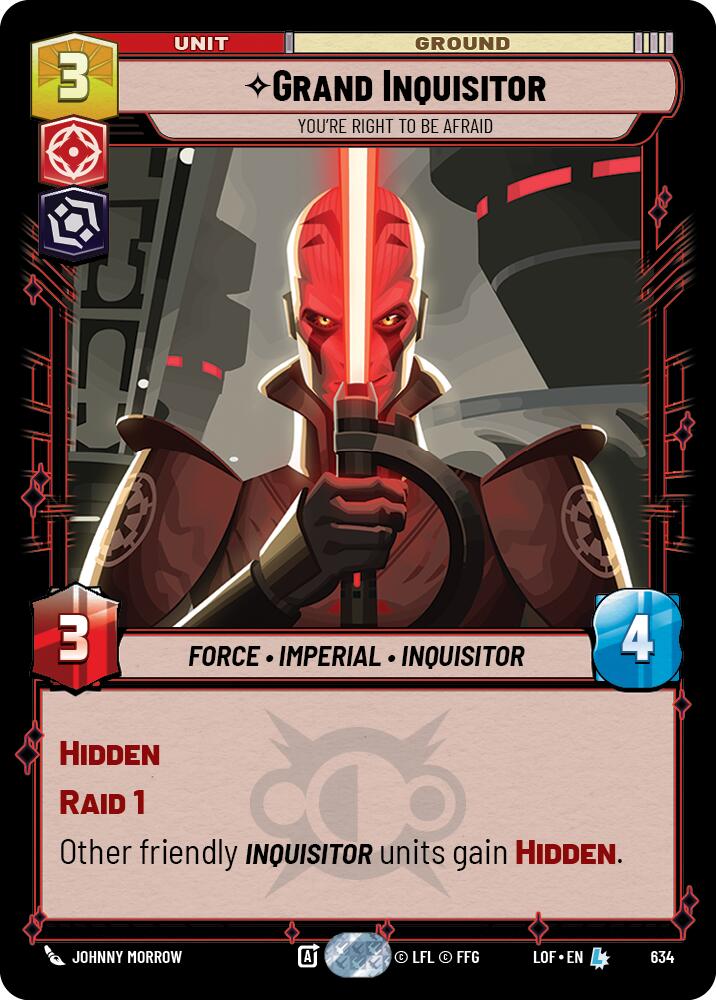 Grand Inquisitor - You're Right to Be Afraid (634) (Foil) (634) [Legends of the Force] | Cards and Coasters CA