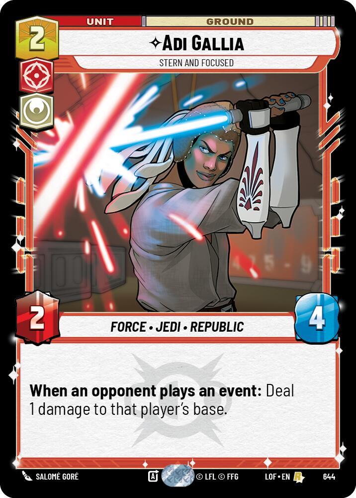 Adi Gallia - Stern and Focused (644) (Foil) (644) [Legends of the Force] | Cards and Coasters CA