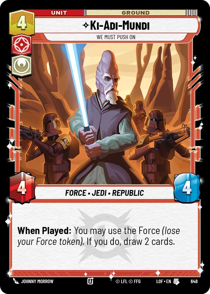 Ki-Adi-Mundi - We Must Push On (648) (Foil) (648) [Legends of the Force] | Cards and Coasters CA