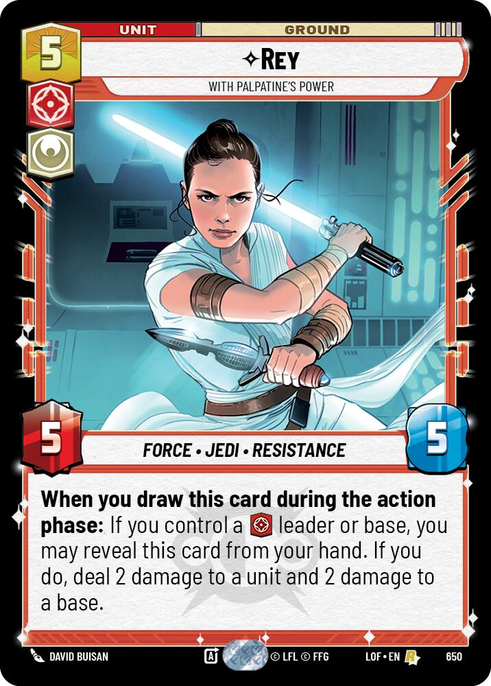 Rey - With Palpatine's Power (650) (Foil) (650) [Legends of the Force] | Cards and Coasters CA