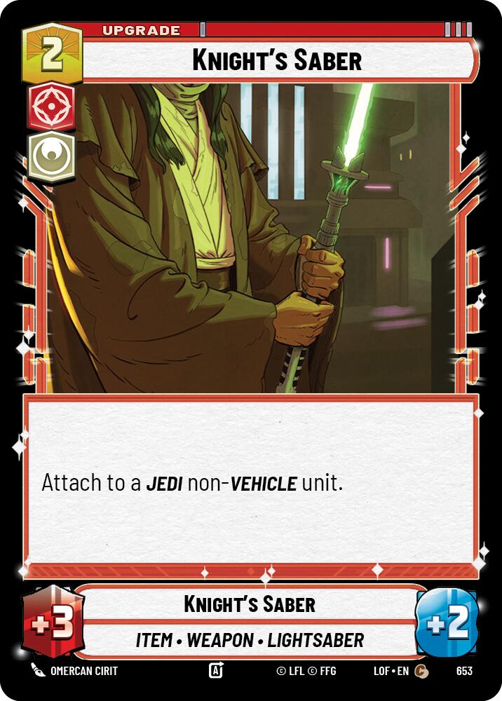 Knight's Saber (653) (Foil) (653) [Legends of the Force] | Cards and Coasters CA