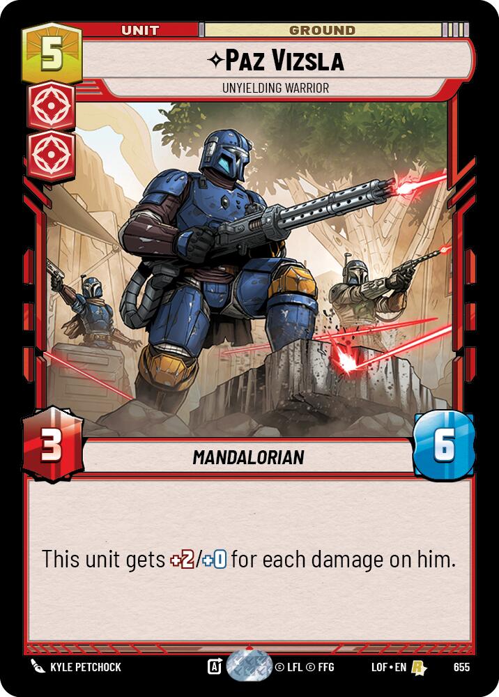 Paz Vizsla - Unyielding Warrior (655) (Foil) (655) [Legends of the Force] | Cards and Coasters CA