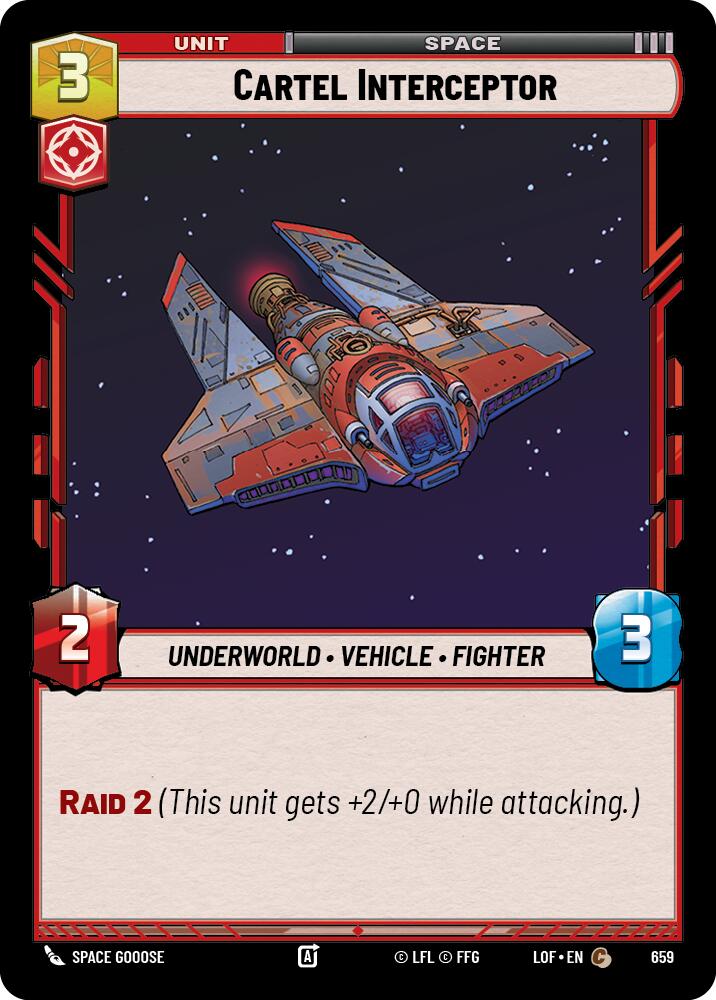 Cartel Interceptor (659) (Foil) (659) [Legends of the Force] | Cards and Coasters CA