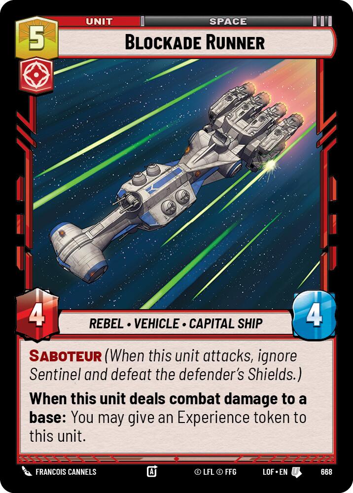 Blockade Runner (668) (Foil) (668) [Legends of the Force] | Cards and Coasters CA