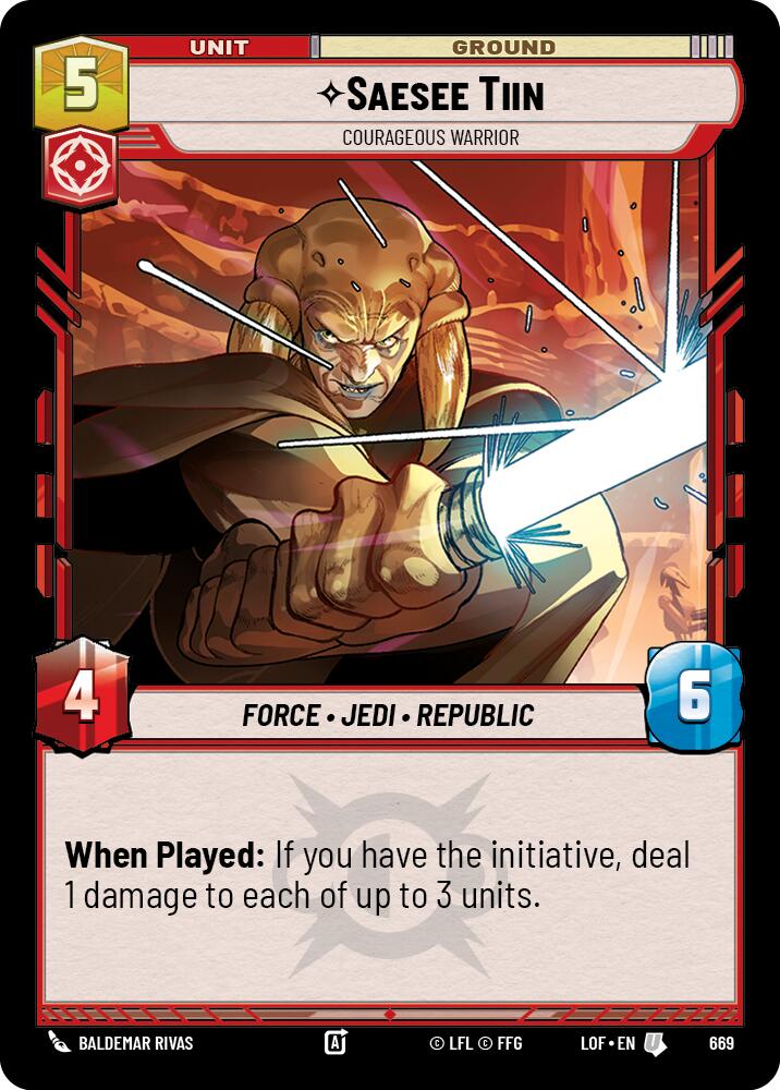 Saesee Tiin - Courageous Warrior (669) (Foil) (669) [Legends of the Force] | Cards and Coasters CA