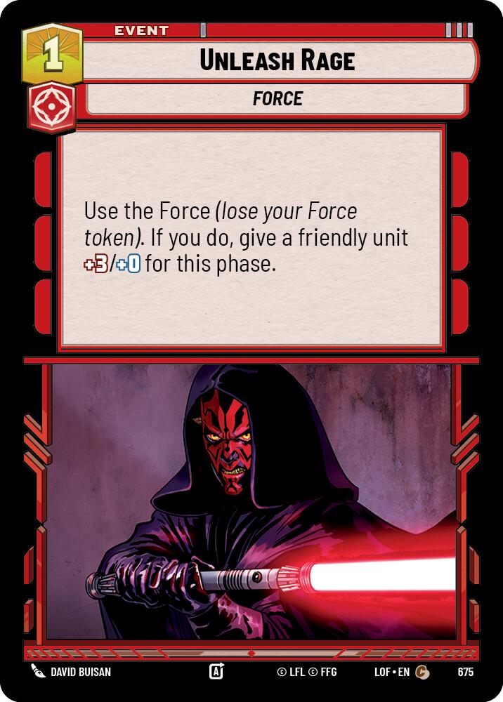 Unleash Rage (675) (Foil) (675) [Legends of the Force] | Cards and Coasters CA