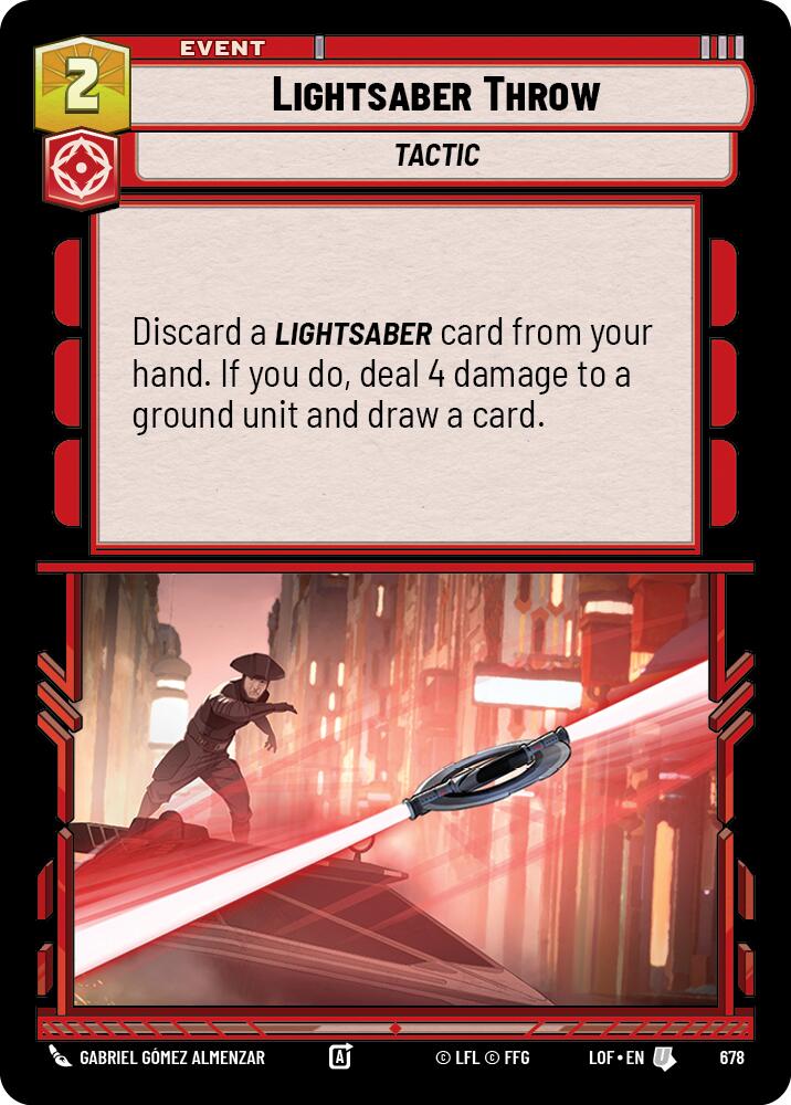 Lightsaber Throw (678) (Foil) (678) [Legends of the Force] | Cards and Coasters CA