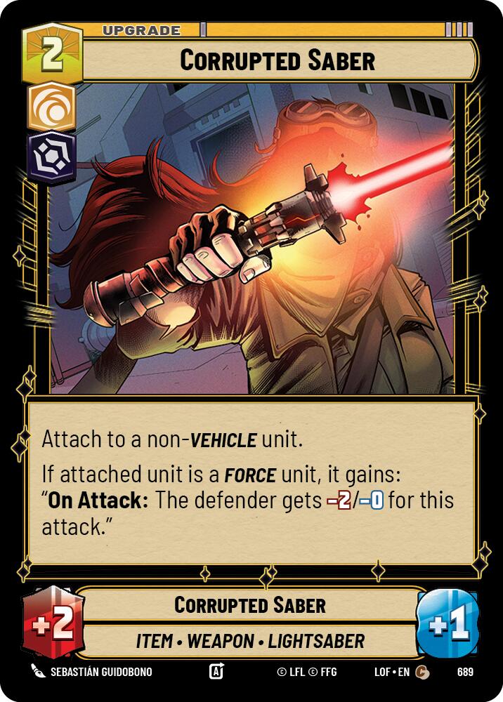 Corrupted Saber (689) (Foil) (689) [Legends of the Force] | Cards and Coasters CA