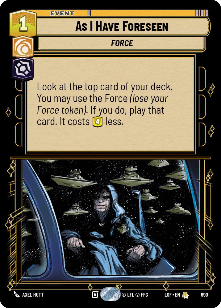 As I Have Foreseen (690) (Foil) (690) [Legends of the Force] | Cards and Coasters CA