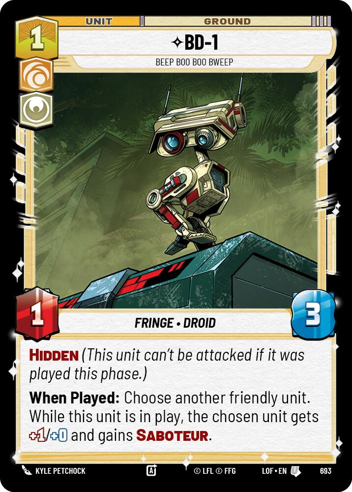BD-1 - Beep Boo Boo Bweep (693) (Foil) (693) [Legends of the Force] | Cards and Coasters CA