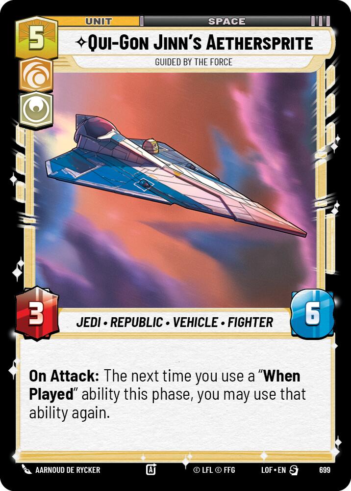 Qui-Gon Jinn's Aethersprite - Guided by the Force (699) (Foil) (699) [Legends of the Force] | Cards and Coasters CA