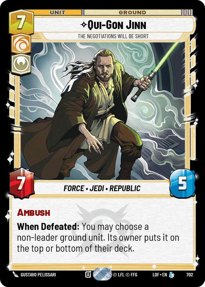 Qui-Gon Jinn - The Negotiations Will Be Short (702) (Foil) (702) [Legends of the Force] | Cards and Coasters CA