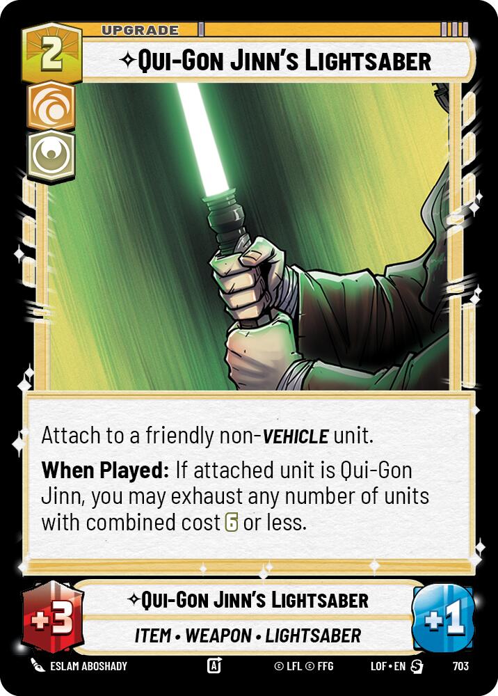 Qui-Gon Jinn's Lightsaber (703) (Foil) (703) [Legends of the Force] | Cards and Coasters CA