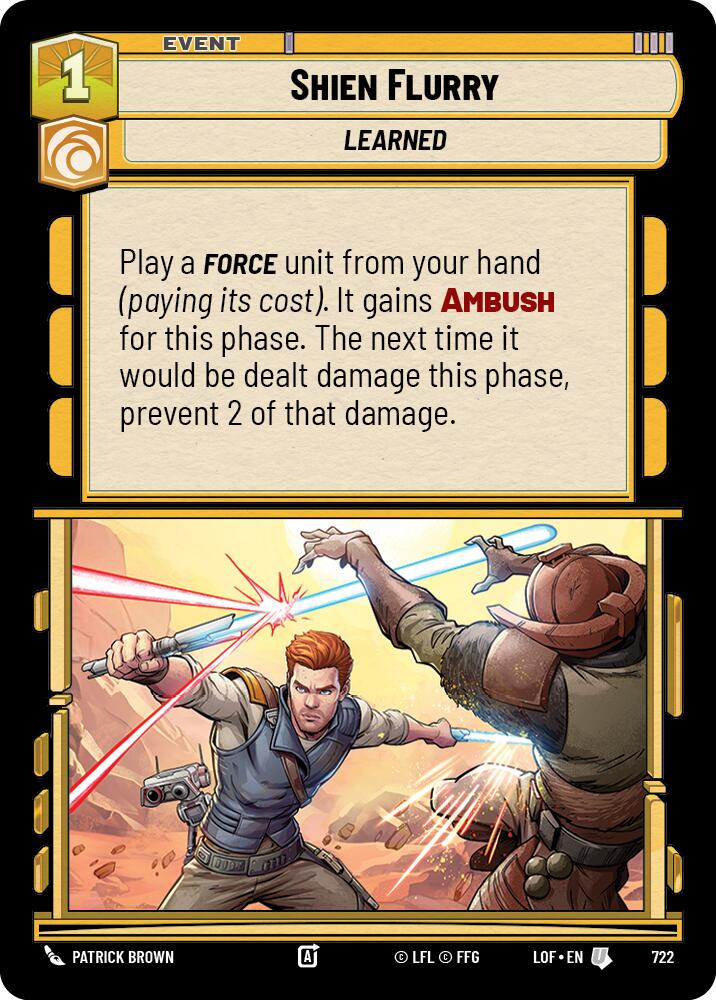 Shien Flurry (722) (Foil) (722) [Legends of the Force] | Cards and Coasters CA