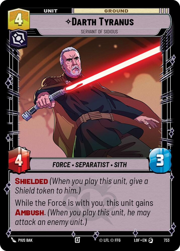 Darth Tyranus - Servant of Sidious (733) (Foil) (733) [Legends of the Force] | Cards and Coasters CA