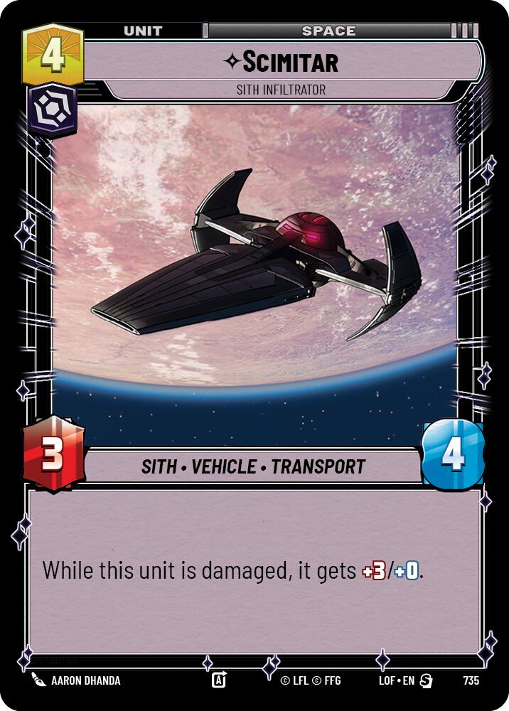 Scimitar - Sith Infiltrator (735) (Foil) (735) [Legends of the Force] | Cards and Coasters CA