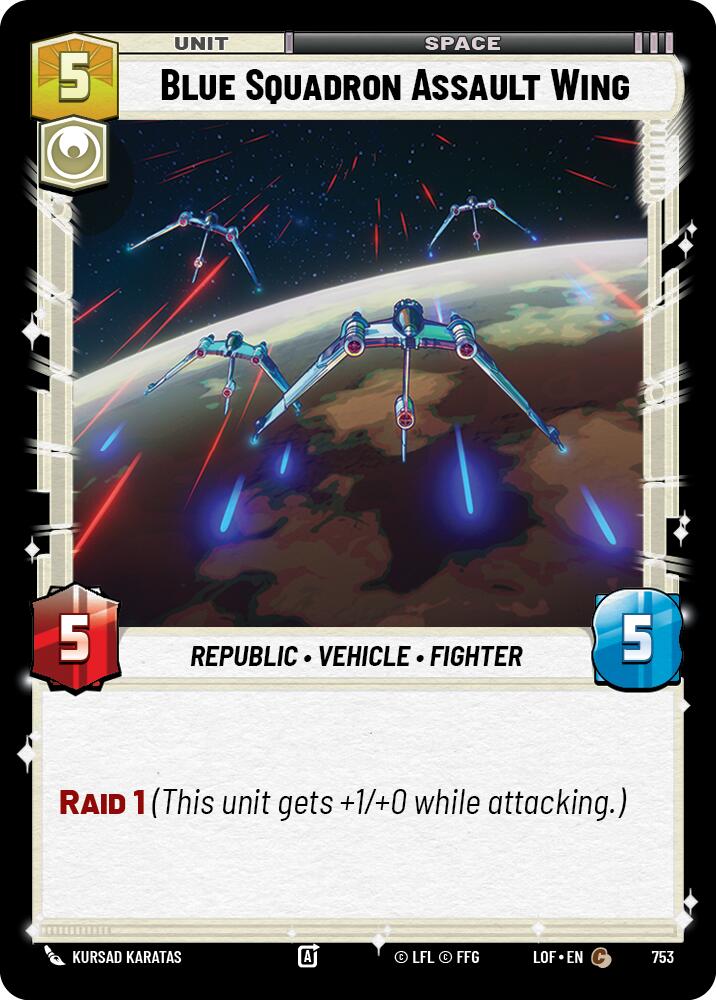 Blue Squadron Assault Wing (753) (Foil) (753) [Legends of the Force] | Cards and Coasters CA