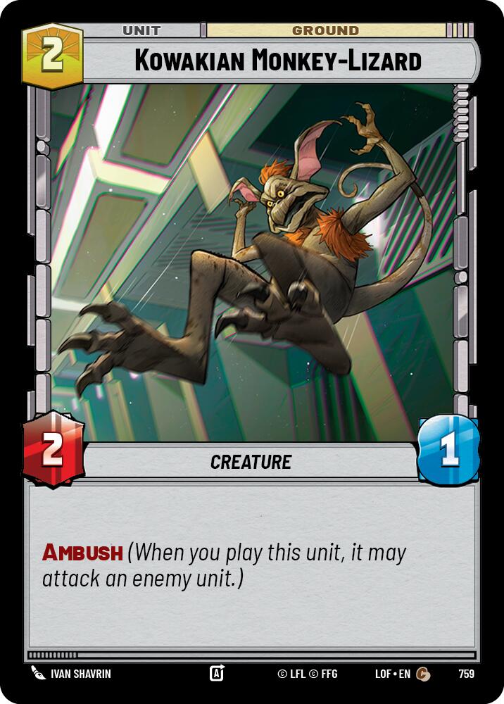 Kowakian Monkey-Lizard (759) (Foil) (759) [Legends of the Force] | Cards and Coasters CA