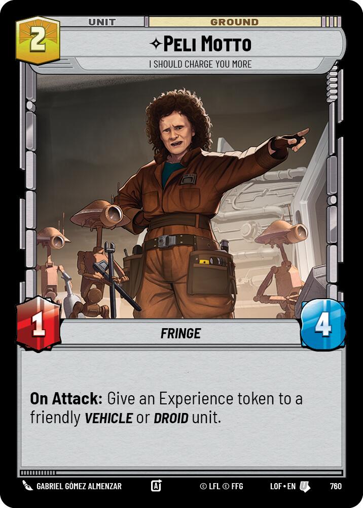 Peli Motto - I Should Charge You More (760) (Foil) (760) [Legends of the Force] | Cards and Coasters CA