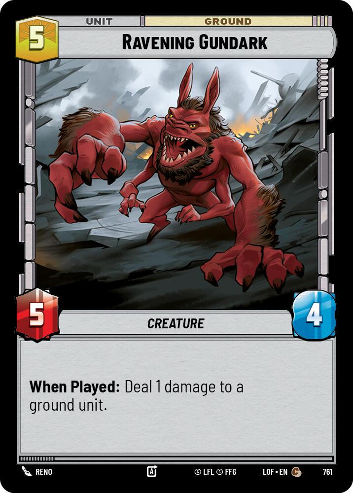 Ravening Gundark (761) (Foil) (761) [Legends of the Force] | Cards and Coasters CA