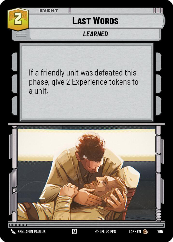 Last Words (765) (Foil) (765) [Legends of the Force] | Cards and Coasters CA