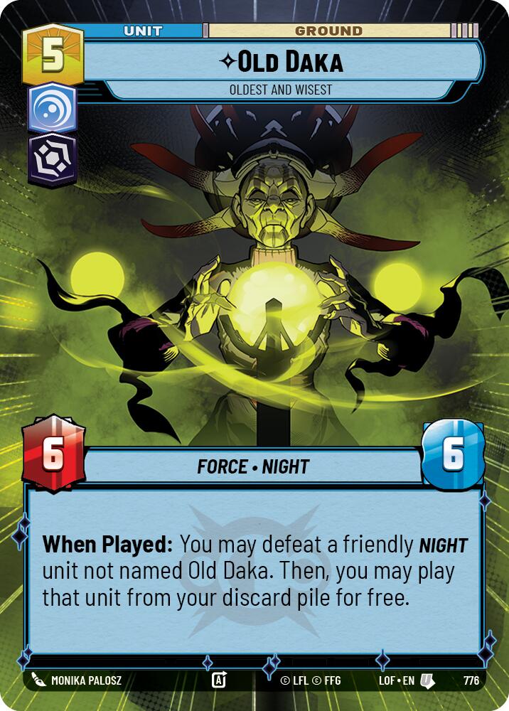 Old Daka - Oldest and Wisest (776) (Hyperspace Foil) (776) [Legends of the Force] | Cards and Coasters CA