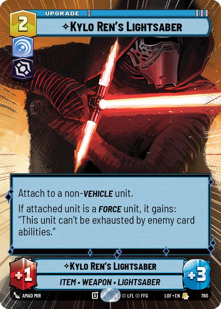 Kylo Ren's Lightsaber (780) (Hyperspace Foil) (780) [Legends of the Force] | Cards and Coasters CA