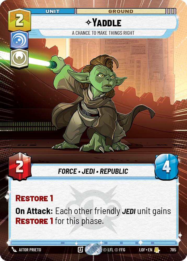Yaddle - A Chance To Make Things Right (785) (Hyperspace Foil) (785) [Legends of the Force] | Cards and Coasters CA