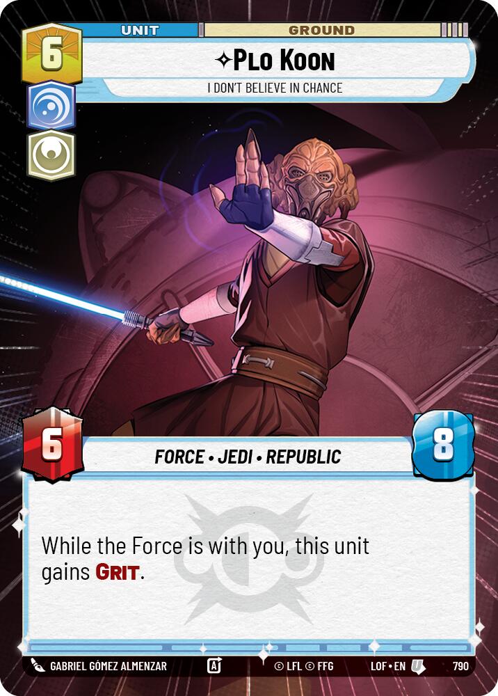 Plo Koon - I Don't Believe in Chance (790) (Hyperspace Foil) (790) [Legends of the Force] | Cards and Coasters CA