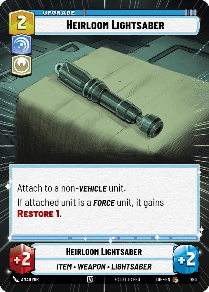Heirloom Lightsaber (793) (Hyperspace Foil) (793) [Legends of the Force] | Cards and Coasters CA