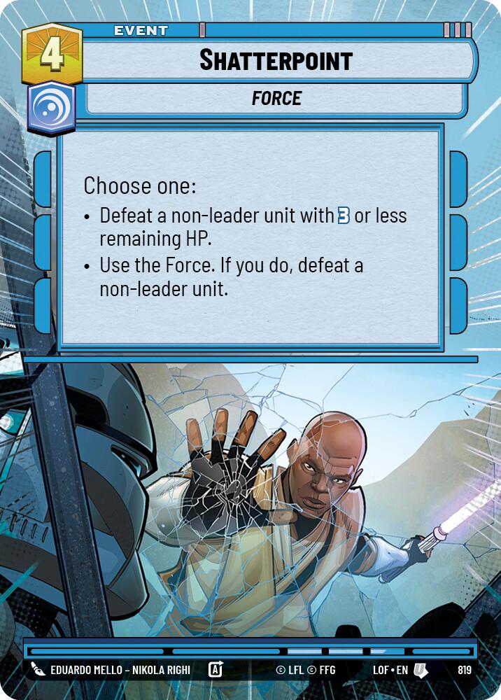 Shatterpoint (819) (Hyperspace Foil) (819) [Legends of the Force] | Cards and Coasters CA