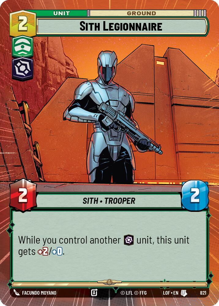 Sith Legionnaire (821) (Hyperspace Foil) (821) [Legends of the Force] | Cards and Coasters CA
