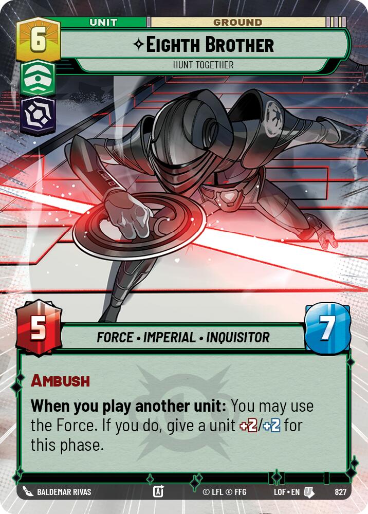 Eighth Brother - Hunt Together (827) (Hyperspace Foil) (827) [Legends of the Force] | Cards and Coasters CA