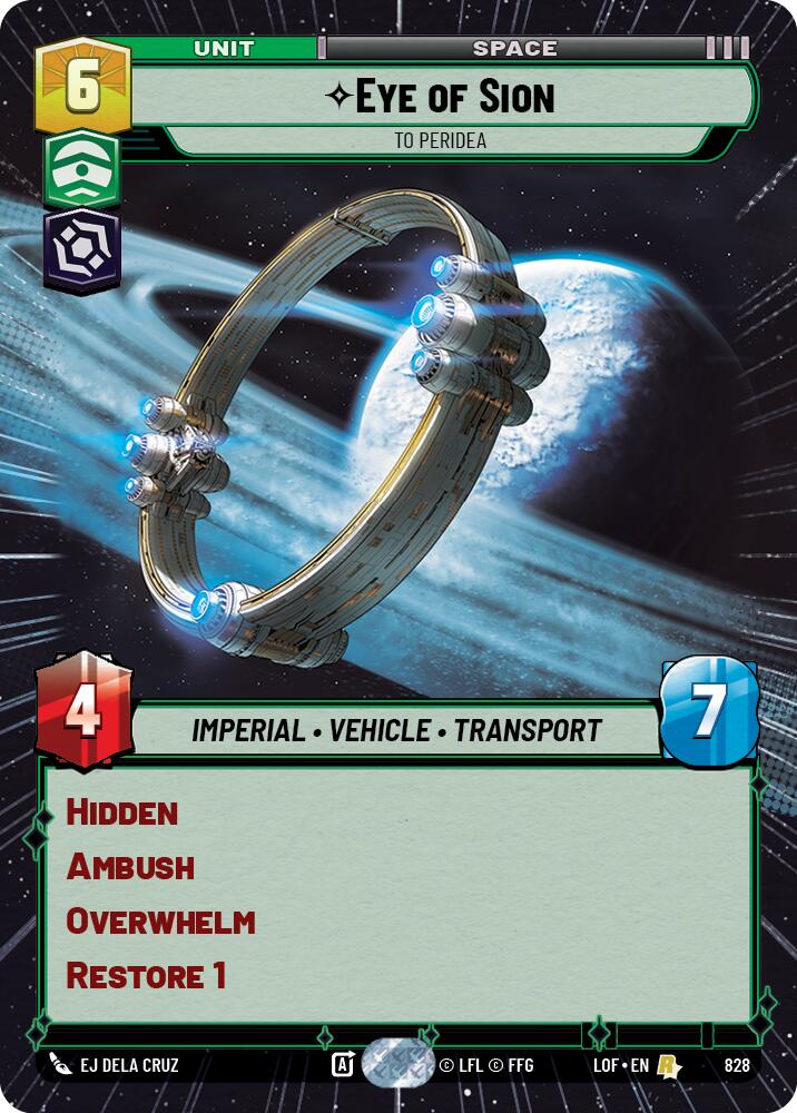 Eye of Sion - To Peridea (828) (Hyperspace Foil) (828) [Legends of the Force] | Cards and Coasters CA