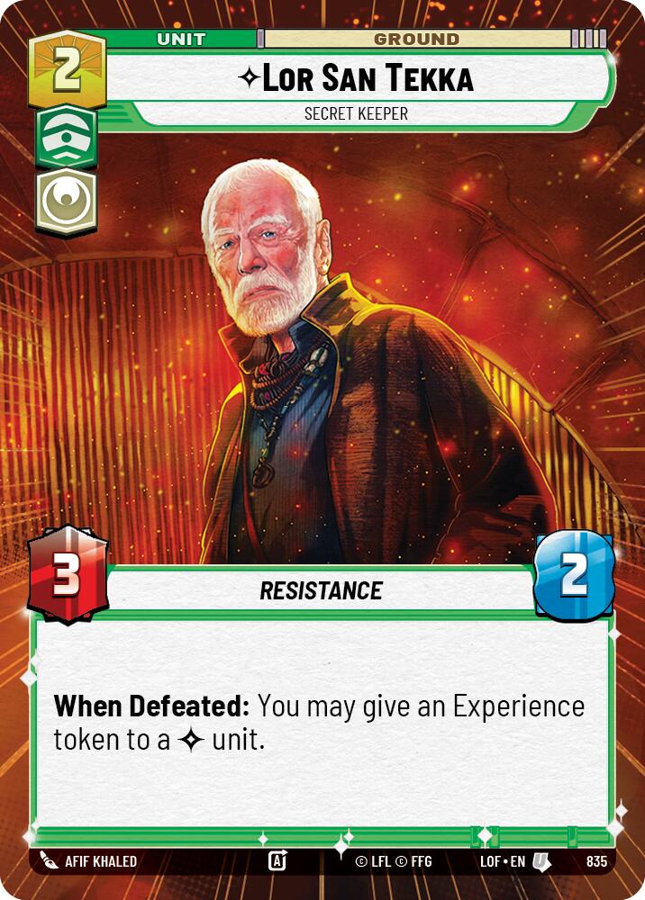 Lor San Tekka - Secret Keeper (835) (Hyperspace Foil) (835) [Legends of the Force] | Cards and Coasters CA