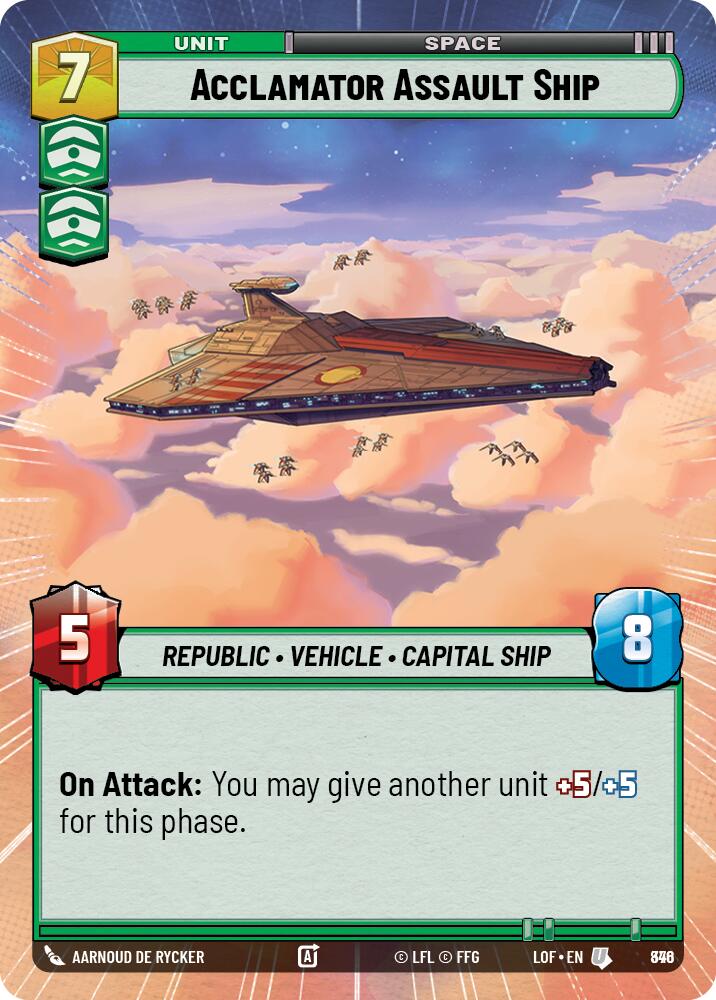 Acclamator Assault Ship (846) (Hyperspace Foil) (846) [Legends of the Force] | Cards and Coasters CA