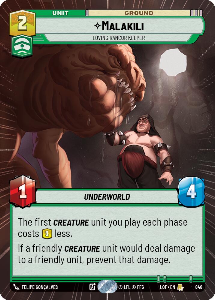 Malakili - Loving Rancor Keeper (848) (Hyperspace Foil) (848) [Legends of the Force] | Cards and Coasters CA