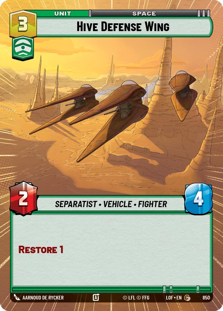 Hive Defense Wing (850) (Hyperspace Foil) (850) [Legends of the Force] | Cards and Coasters CA