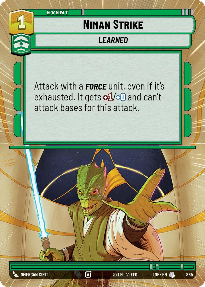 Niman Strike (864) (Hyperspace Foil) (864) [Legends of the Force] | Cards and Coasters CA