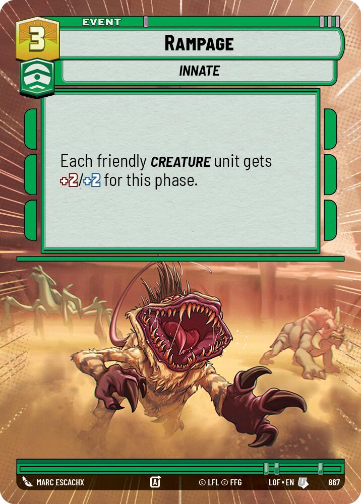 Rampage (867) (Hyperspace Foil) (867) [Legends of the Force] | Cards and Coasters CA