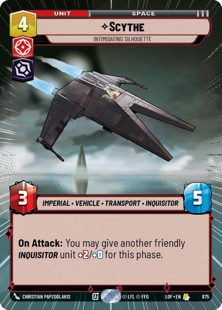 Scythe - Intimidating Silhouette (875) (Hyperspace Foil) (875) [Legends of the Force] | Cards and Coasters CA