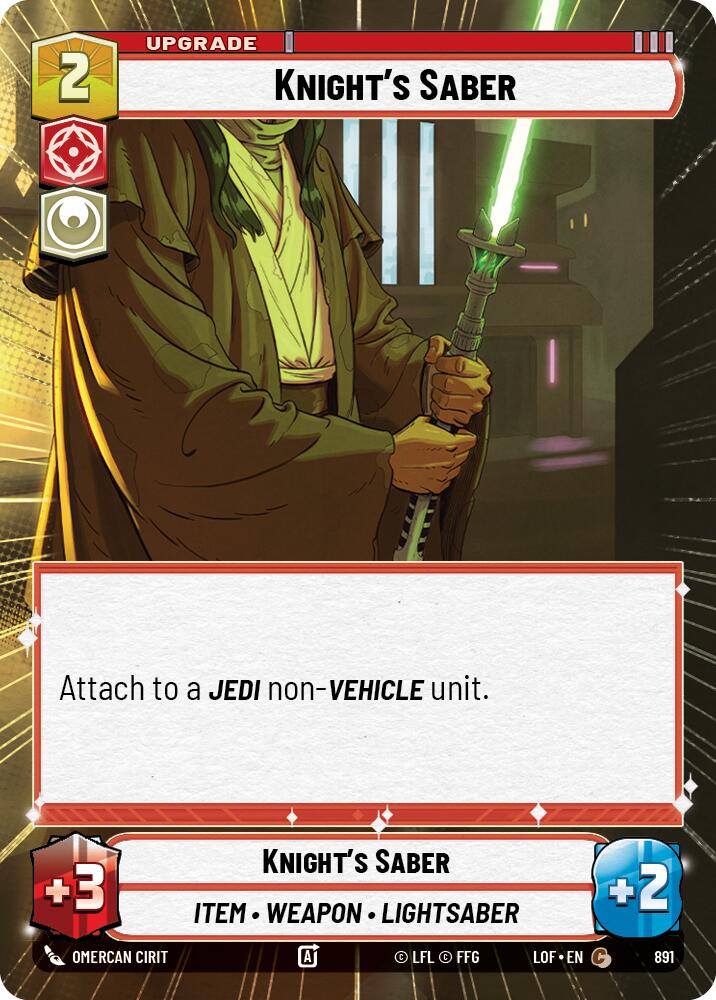 Knight's Saber (891) (Hyperspace Foil) (891) [Legends of the Force] | Cards and Coasters CA