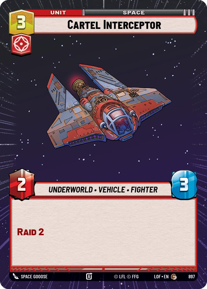 Cartel Interceptor (897) (Hyperspace Foil) (897) [Legends of the Force] | Cards and Coasters CA