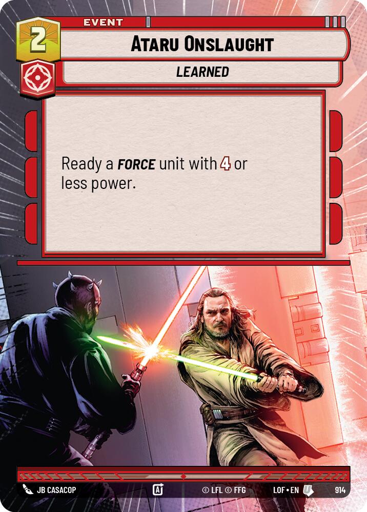 Ataru Onslaught (914) (Hyperspace Foil) (914) [Legends of the Force] | Cards and Coasters CA
