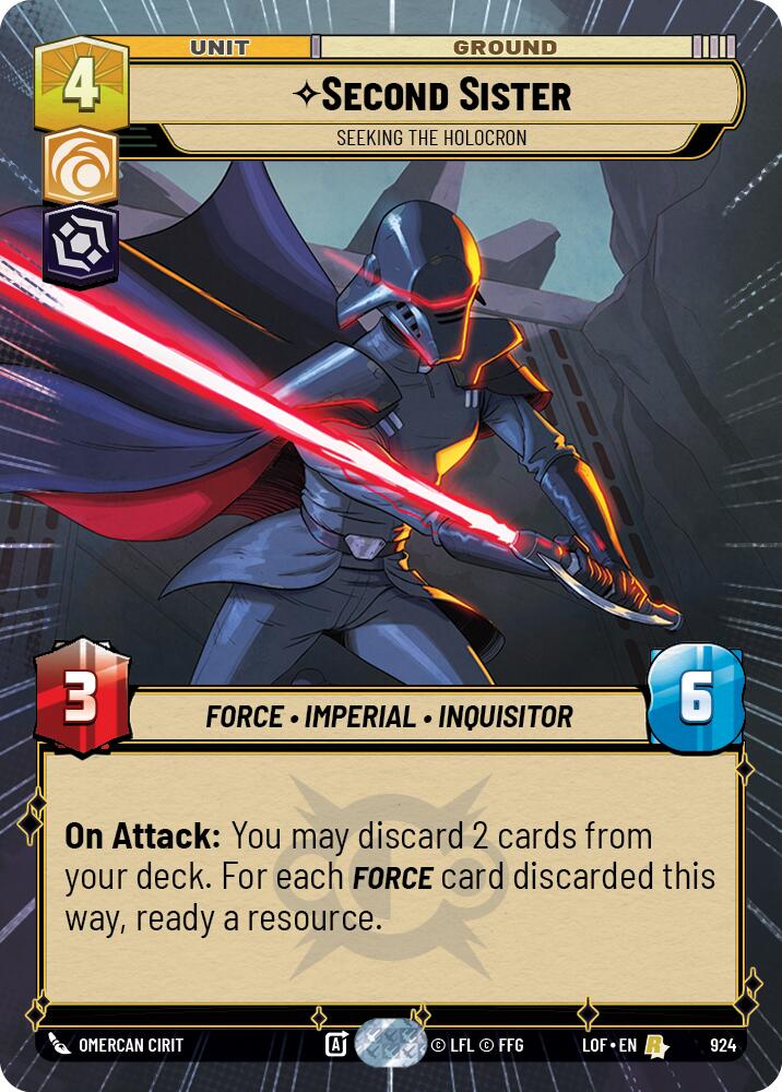 Second Sister - Seeking the Holocron (924) (Hyperspace Foil) (924) [Legends of the Force] | Cards and Coasters CA