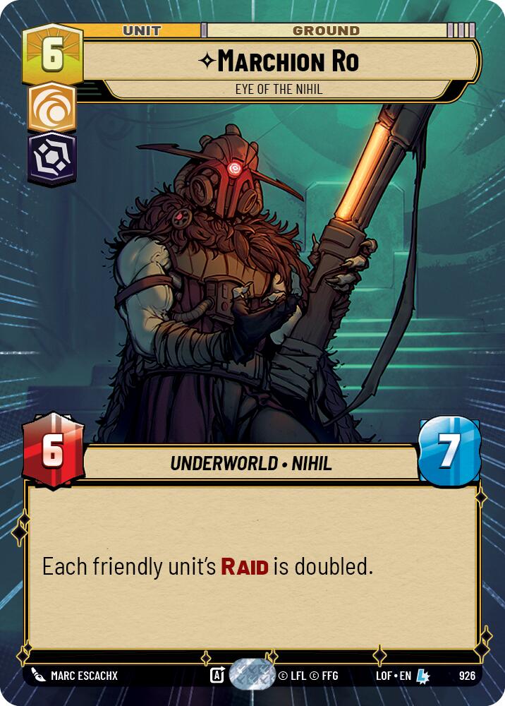 Marchion Ro - Eye of the Nihil (926) (Hyperspace Foil) (926) [Legends of the Force] | Cards and Coasters CA