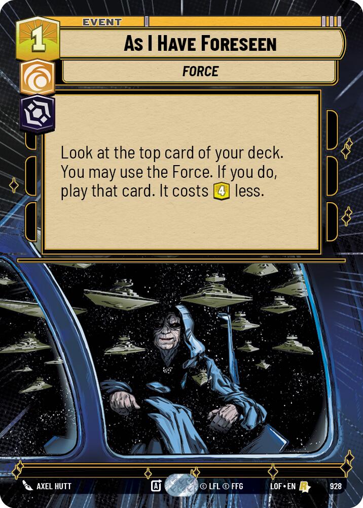 As I Have Foreseen (928) (Hyperspace Foil) (928) [Legends of the Force] | Cards and Coasters CA